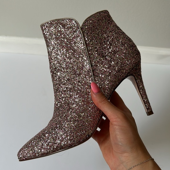 Pink & silver sparkle booties - Picture 3 of 5